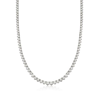 10.00 ct. t.w. Diamond Tennis Necklace In 18kt White Gold. 16" &mdash; Alt Image 1