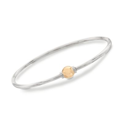 Sterling Silver and 14kt Yellow Gold Cape Cod Bangle Bracelet &mdash; Alt Image 1