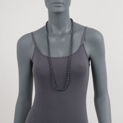 7-7.5mm Black Pearl Necklace With 14kt Yellow Gold Clasp &mdash; Alt Image 3
