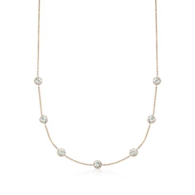 3.25 ct. t.w. CZ Section Necklace in 14kt Yellow Gold &mdash; Alt Image 1