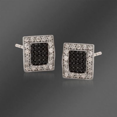 Charriol .58 ct. t.w. Black and White Diamond Earrings In 18kt White Gold &mdash; Alt Image 1