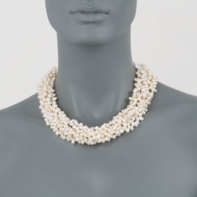 4-4.5mm Cultured Pearl Torsade Necklace With Sterling Silver Clasp &mdash; Alt Image 4
