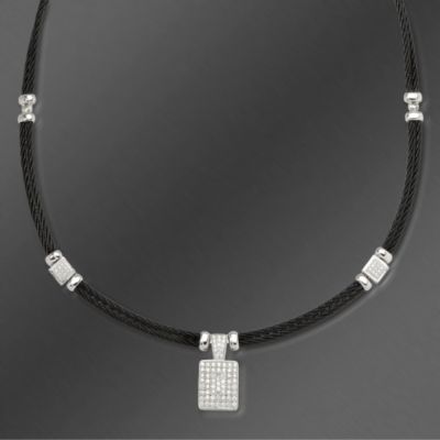 Charriol .66 ct. t.w. "Celtic Noir" Diamond Necklace In 18kt White Gold &mdash; Alt Image 1