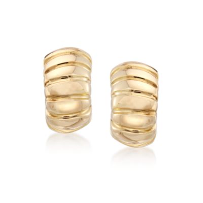 Roberto Coin 18kt Yellow Gold Semi-Hoop Shrimp Earrings  &mdash; Alt Image 1