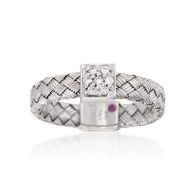 Roberto Coin 18kt White Gold Ring With Diamond Accents. Size 7 &mdash; Alt Image 1