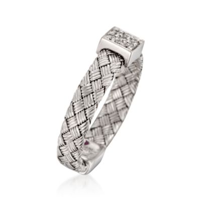 Roberto Coin 18kt White Gold Ring With Diamond Accents. Size 7 &mdash; Alt Image 3