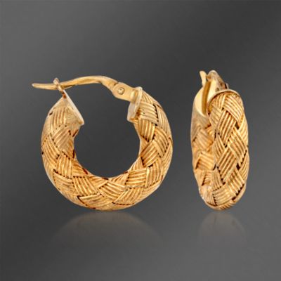 Roberto Coin 18kt Yellow Gold Woven Hoop Earrings  &mdash; Alt Image 1
