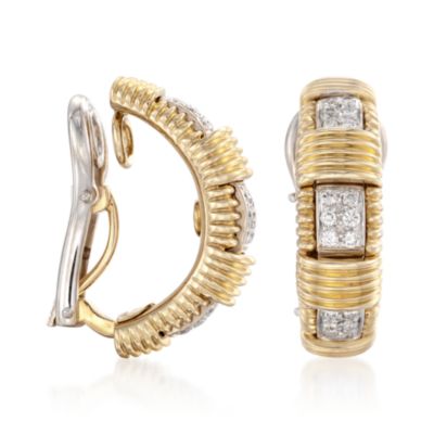 Roberto Coin .26 ct. t.w. "Appassionata" Diamond Earrings in 18kt Yellow Gold &mdash; Alt Image 3