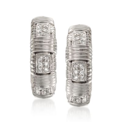 Roberto Coin .26 ct. t.w. "Appassionata" Diamond Earrings in 18kt White Gold &mdash; Alt Image 1