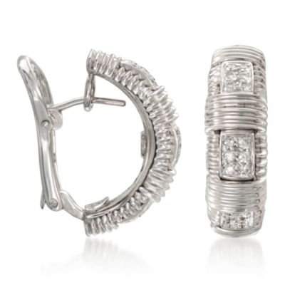 Roberto Coin .26 ct. t.w. "Appassionata" Diamond Earrings in 18kt White Gold &mdash; Alt Image 3