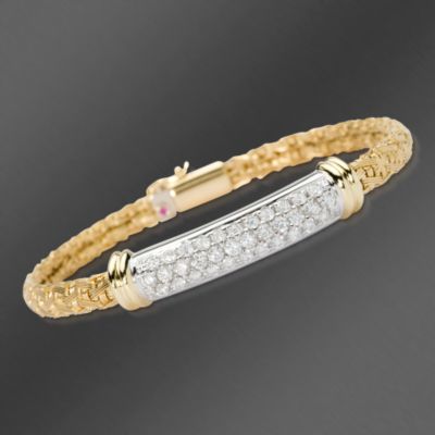 Roberto Coin 1.46 ct. t.w. Diamond Bracelet With Ruby In 18kt Two-Tone Gold. 7" &mdash; Alt Image 1
