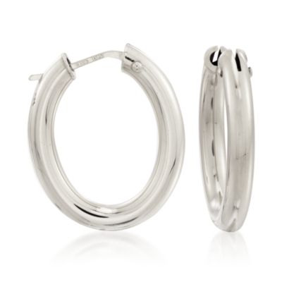 Roberto Coin 18kt White Gold Hoop Earrings &mdash; Alt Image 1