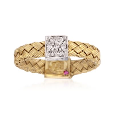 Roberto Coin Diamond Accent Ring in 18kt Two-Tone Gold. Size 7 &mdash; Alt Image 1