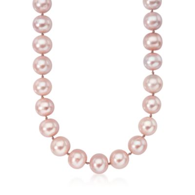 10-11mm Pink Pearl Necklace With 14kt White Gold Clasp &mdash; Alt Image 1
