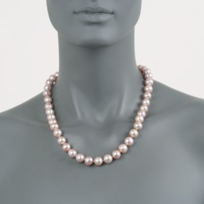 10-11mm Pink Pearl Necklace With 14kt White Gold Clasp &mdash; Alt Image 3