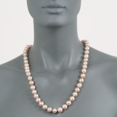 10-11mm Pink Pearl Necklace With 14kt White Gold Clasp &mdash; Alt Image 4