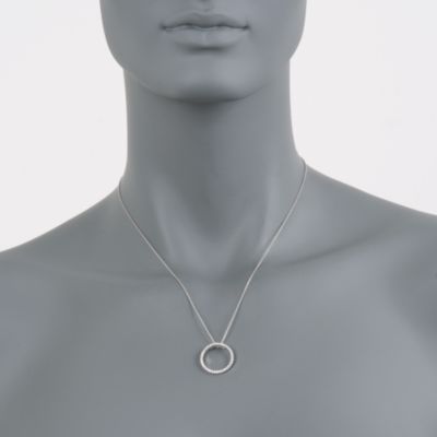 Roberto Coin .26 ct. t.w. Diamond Open Circle Pendant Necklace in 18kt White Gold &mdash; Alt Image 2