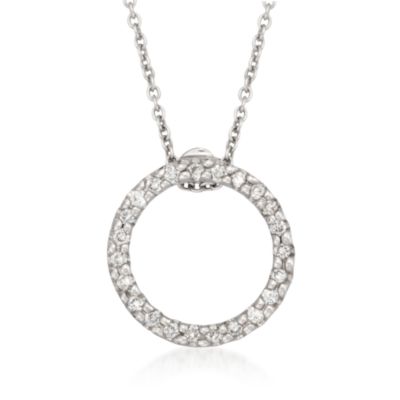 Roberto Coin .10 ct. t.w. Diamond Circle Pendant Necklace in 18kt White Gold &mdash; Alt Image 1