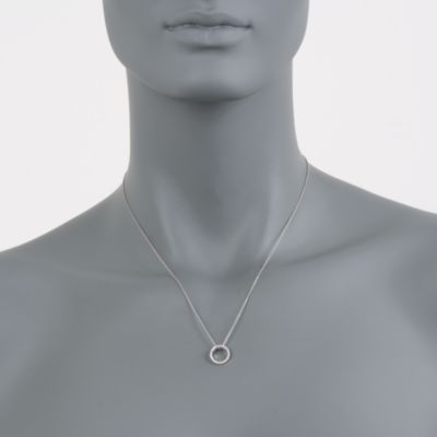 Roberto Coin .10 ct. t.w. Diamond Circle Pendant Necklace in 18kt White Gold &mdash; Alt Image 2