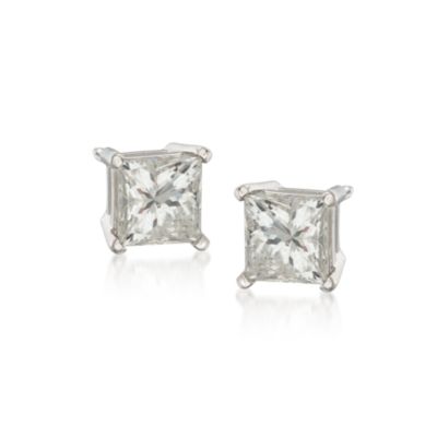 1.25 ct. t.w. Princess-Cut Diamond Stud Earrings In 14kt White Gold &mdash; Alt Image 1