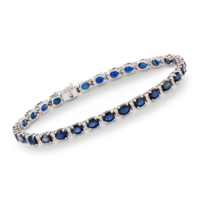 10.50 ct. t.w. Sapphire Bracelet With .25 ct. t.w. Diamond In 18kt White Gold &mdash; Alt Image 1