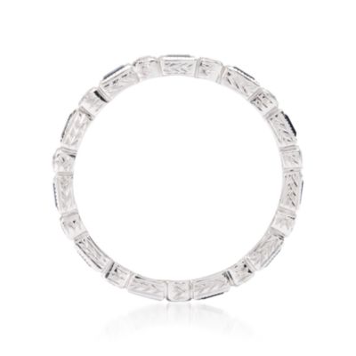 .60 ct. t.w. Sapphire and .20 ct. t.w. Diamond Eternity Band in 18kt White Gold &mdash; Alt Image 4