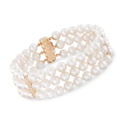 6-6.5mm Pearl Bracelet in 14kt Yellow Gold &mdash; Alt Image 1