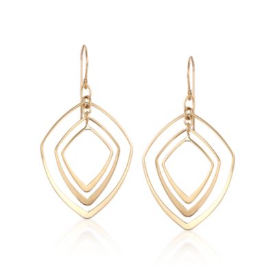 14kt Yellow Gold Open Multi-Diamond Dangle Earrings &mdash; Alt Image 1