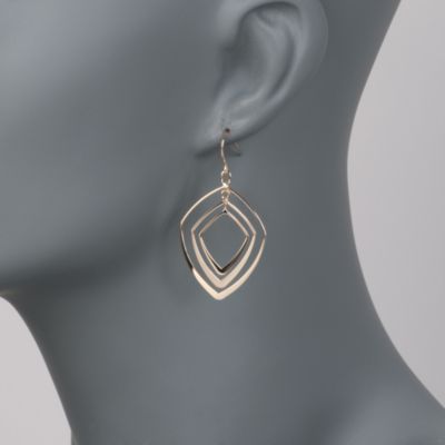 14kt Yellow Gold Open Multi-Diamond Dangle Earrings &mdash; Alt Image 2