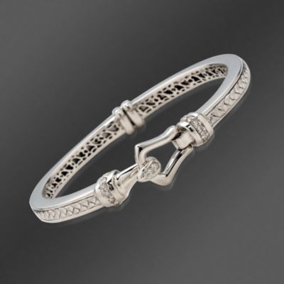 Scott Kay .29 ct. t.w. Diamond Bangle Bracelet in Sterling Silver. 7" &mdash; Alt Image 1