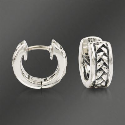 Scott Kay Basketweave Hoop Earrings in Sterling Silver &mdash; Alt Image 1