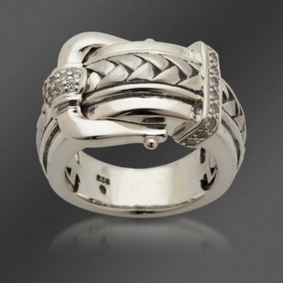 Scott Kay .22 ct. t.w. Diamond Buckle Ring in Sterling Silver &mdash; Alt Image 1
