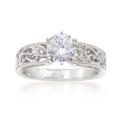 Simon G. Engagement Ring Setting With Diamond Accents in 18kt Two-Tone Gold &mdash; Alt Image 1