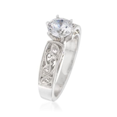 Simon G. Engagement Ring Setting With Diamond Accents in 18kt Two-Tone Gold &mdash; Alt Image 2