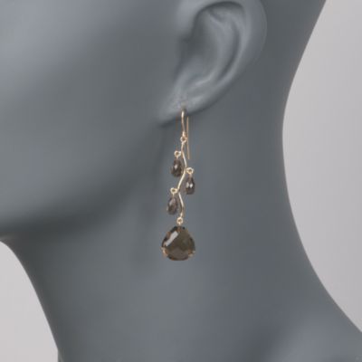 27.50 ct. t.w. Smoky Quartz Earrings In 14kt Yellow Gold &mdash; Alt Image 2