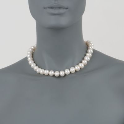 11-12mm Cultured Pearl Necklace in 14kt White Gold &mdash; Alt Image 2