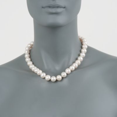 11-12mm Cultured Pearl Necklace in 14kt White Gold &mdash; Alt Image 3
