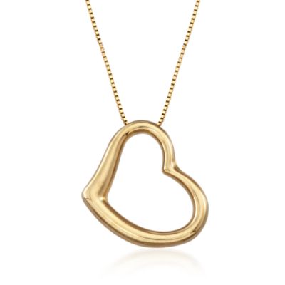 Roberto Coin 18kt Yellow Gold Open Heart Pendant Necklace &mdash; Alt Image 1