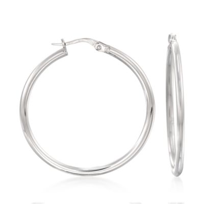 Roberto Coin 18kt White Gold Hoop Earrings &mdash; Alt Image 1