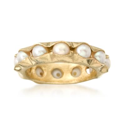 4mm Cultured Pearl Eternity Band In 14kt Yellow Gold &mdash; Alt Image 1
