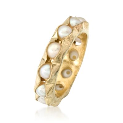 4mm Cultured Pearl Eternity Band In 14kt Yellow Gold &mdash; Alt Image 2