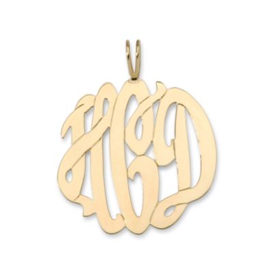 Monogrammed Pendant in 14kt Yellow Gold &mdash; Alt Image 1