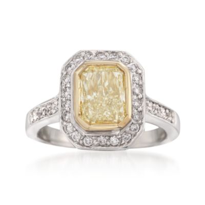 3.00 ct. t.w. White and Fancy Yellow Diamond Ring in Platinum &mdash; Alt Image 1