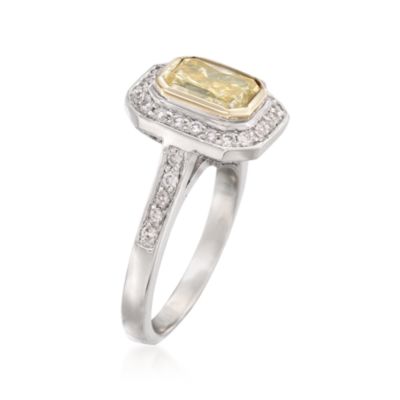 3.00 ct. t.w. White and Fancy Yellow Diamond Ring in Platinum &mdash; Alt Image 3