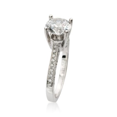 .15 ct. t.w.  Diamond Engagement Ring Setting in 18kt White Gold. Size 6.5 &mdash; Alt Image 2