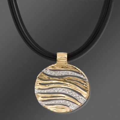 Roberto Coin .26 ct. t.w. Diamond Circle Necklace With Ruby In 18kt Two-Tone Gold &mdash; Alt Image 1