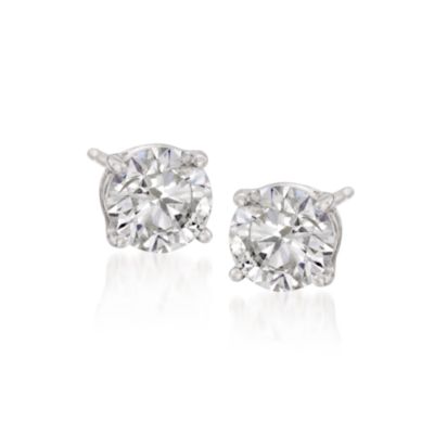 3.00 ct. t.w. Round Diamond Stud Earrings In 14kt White Gold &mdash; Alt Image 1