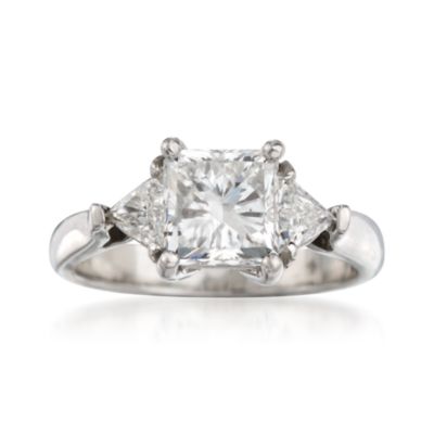 2.01 ct. t.w. Radiant-Cut Certified Diamond 3-Stone Ring In Platinum. Size 6 &mdash; Alt Image 1