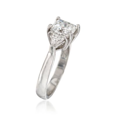 2.01 ct. t.w. Radiant-Cut Certified Diamond 3-Stone Ring In Platinum. Size 6 &mdash; Alt Image 2