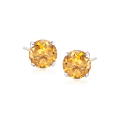 1.40 ct. t.w. Citrine Stud Earrings in 14kt White Gold &mdash; Alt Image 1